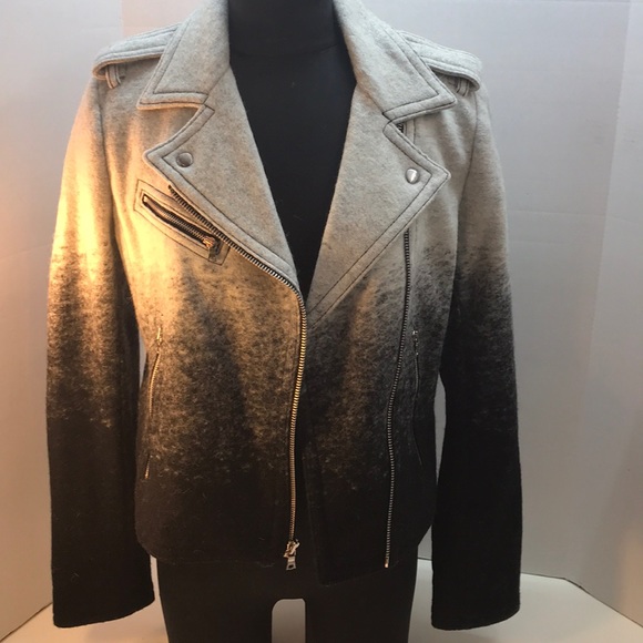 NWT GAP White, Gray & Black Ombre Moto Jacket – Size M - Picture 3 of 8